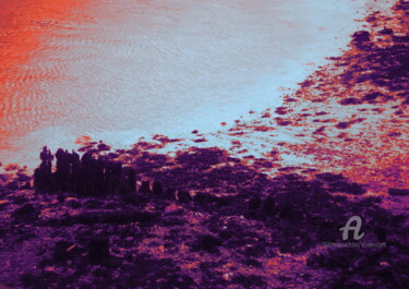 Fotografia intitolato "Red Beach" da Elise Vincent, Opera d'arte originale, Fotografia digitale