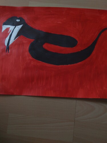 Dessin intitulée "Le serpent d afrique" par Elissa Gucci, Œuvre d'art originale, Acrylique
