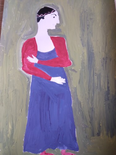 Peinture intitulée "La grecque" par Elissa Gucci, Œuvre d'art originale, Acrylique