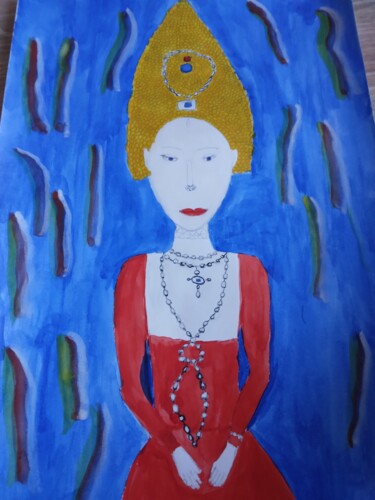 Painting titled "Princesse" by Elissa Gucci, Original Artwork, Acrylic