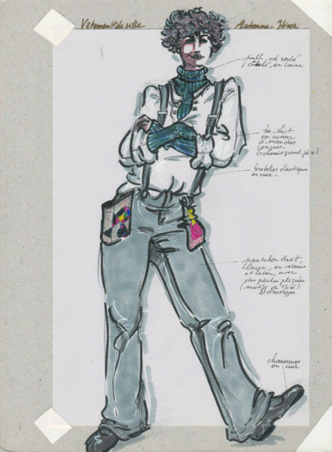 Рисунок под названием "Dandy V" - Elisabeth Tiffon (Eli TIFFON CUENCA), Подлинное произведение искусства, Шариковая ручка