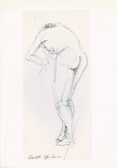 Dessin intitulée "L'acrobate bis" par Elisabeth Tiffon (Eli TIFFON CUENCA), Œuvre d'art originale, Stylo à bille