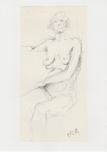 Dessin intitulée "Madame la Marquise" par Elisabeth Tiffon (Eli TIFFON CUENCA), Œuvre d'art originale, Stylo à bille