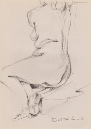 Drawing titled "Volupté I" by Elisabeth Tiffon (Eli TIFFON CUENCA), Original Artwork, Pencil
