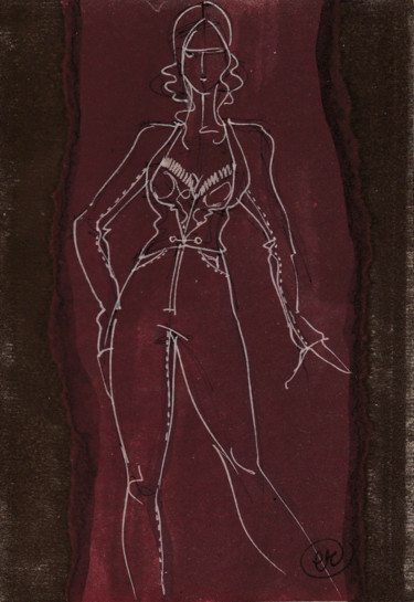 Drawing titled "Esquisse La Gitane…" by Elisabeth Tiffon (Eli TIFFON CUENCA), Original Artwork, Ink