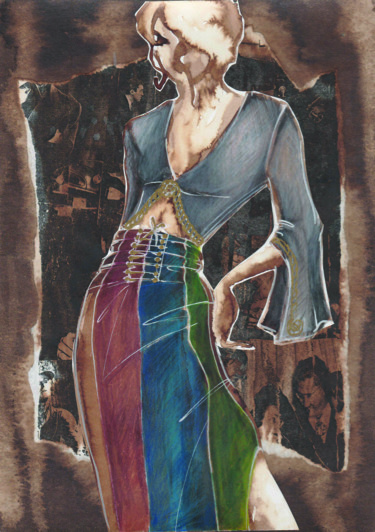 Рисунок под названием "Cécile au César I" - Elisabeth Tiffon (Eli TIFFON CUENCA), Подлинное произведение искусства, Чернила