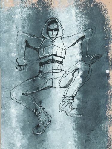 Disegno intitolato "Hybride II" da Elisabeth Tiffon (Eli TIFFON CUENCA), Opera d'arte originale, Pennarello