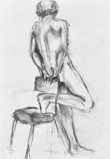 Drawing titled "L'acrobate VI" by Elisabeth Tiffon (Eli TIFFON CUENCA), Original Artwork, Pencil