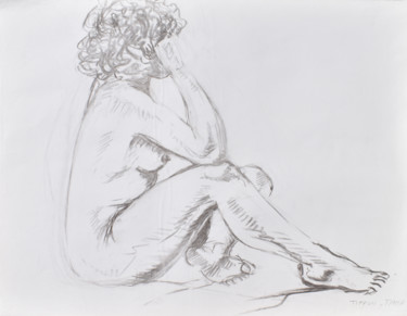 Drawing titled "La danseuse" by Elisabeth Tiffon (Eli TIFFON CUENCA), Original Artwork, Pencil