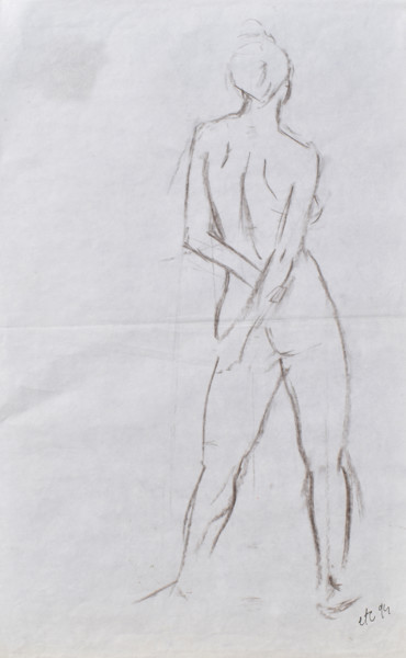 Drawing titled "La danseuse II" by Elisabeth Tiffon (Eli TIFFON CUENCA), Original Artwork, Pencil