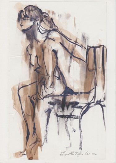 Schilderij getiteld "La danseuse V" door Elisabeth Tiffon (Eli TIFFON CUENCA), Origineel Kunstwerk, Inkt