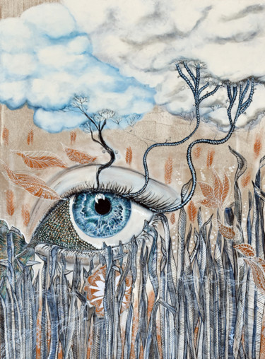 Peinture intitulée "L'oeil du cyclone" par Elisabeth Tiffon (Eli TIFFON CUENCA), Œuvre d'art originale, Acrylique