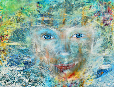 Peinture intitulée "Rencontre spirituel…" par Elisabeth Tiffon (Eli TIFFON CUENCA), Œuvre d'art originale, Acrylique