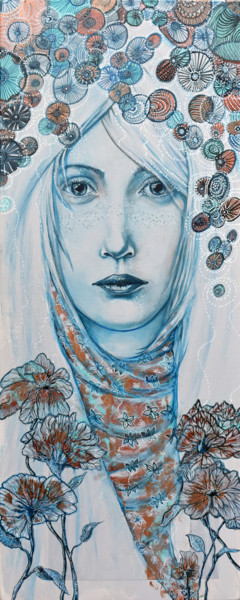 Ébullition de couleurs ethniques Peinture intitulée "Ébullition de coule…" par Elisabeth Tiffon (Eli TIFFON CUENCA), Œuvre d'art originale, Acrylique