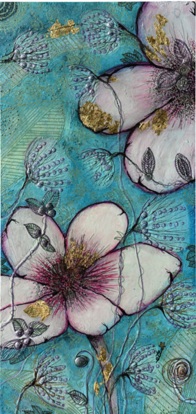 Painting titled "Fleurs de Sel" by Elisabeth Tiffon (Eli TIFFON CUENCA), Original Artwork, Ink