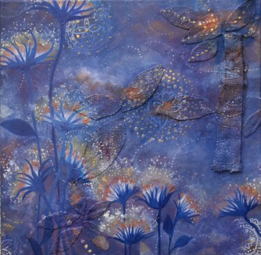 Malerei mit dem Titel "Blue Velvet B" von Elisabeth Tiffon (Eli TIFFON CUENCA), Original-Kunstwerk, Aquarell