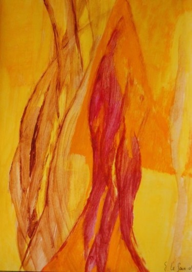 Pintura titulada "Orange Scalpel" por Elitrompe, Obra de arte original, Gouache