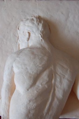 Sculpture titled "Le Boxeur manchot" by Elitrompe, Original Artwork, Terra cotta