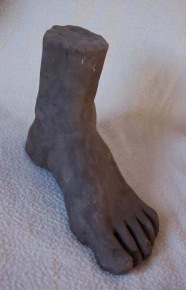 Sculpture intitulée "Pied de femme" par Elitrompe, Œuvre d'art originale, Terre cuite