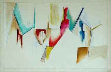 Peinture intitulée "Silhouettes brisées" par Elitrompe, Œuvre d'art originale, Pastel