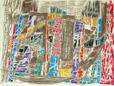 Painting titled "Beaubourg I" by Elitrompe, Original Artwork, Pastel