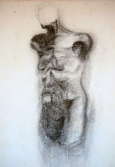 Dessin intitulée "Buste de vieille fe…" par Elitrompe, Œuvre d'art originale
