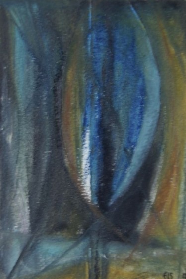 Painting titled "Les algues bleues" by Elitrompe, Original Artwork, Pastel
