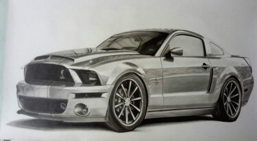 Dibujo titulada "Mustang GT" por Eliuson Silva, Obra de arte original, Lápiz