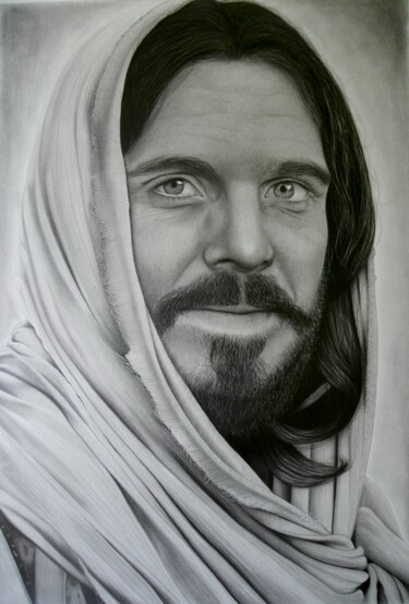 Tekening getiteld "Jesus" door Eliuson Silva, Origineel Kunstwerk, Potlood