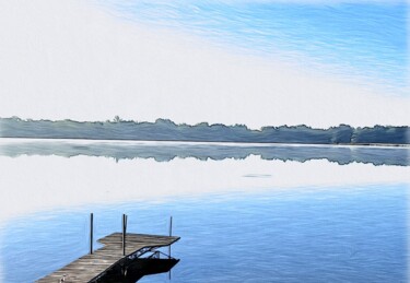 Digitale Kunst mit dem Titel "Lake View" von Elizabeth Austin, Original-Kunstwerk, Manipulierte Fotografie