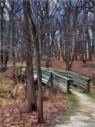 Photography titled "Bridge to Nature" by Elizabeth Austin, Original Artwork, Manipulated Photography