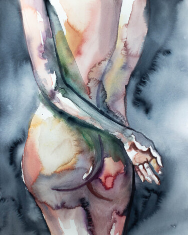 Painting titled "Body No. 1" by Elizabeth Becker, Original Artwork, Watercolor