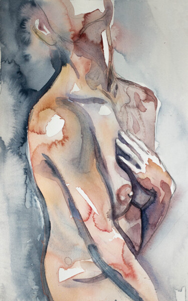 Pintura intitulada "Body No. 2" por Elizabeth Becker, Obras de arte originais, Aquarela