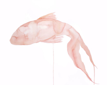 Painting titled "Fish No. 1" by Elizabeth Becker, Original Artwork, Watercolor