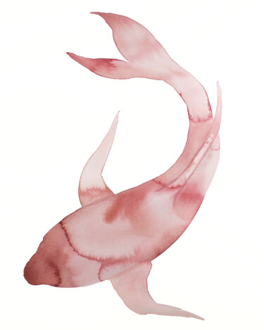 Malarstwo zatytułowany „Fish No. 3” autorstwa Elizabeth Becker, Oryginalna praca, Akwarela