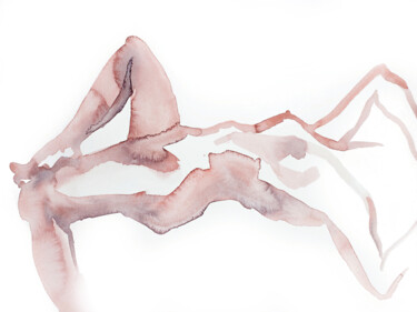 Картина под названием "Gesture Study No. 5" - Elizabeth Becker, Подлинное произведение искусства, Акварель
