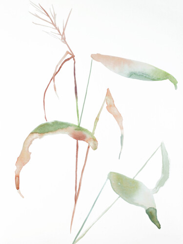 Картина под названием "Grass Study No. 3" - Elizabeth Becker, Подлинное произведение искусства, Акварель