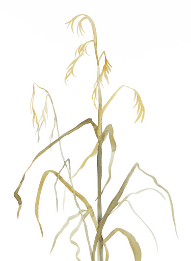 Картина под названием "Grass Study No. 8" - Elizabeth Becker, Подлинное произведение искусства, Акварель