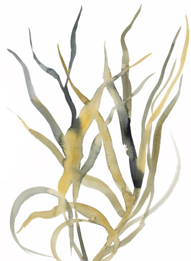 Peinture intitulée "Grass Study No. 10" par Elizabeth Becker, Œuvre d'art originale, Aquarelle