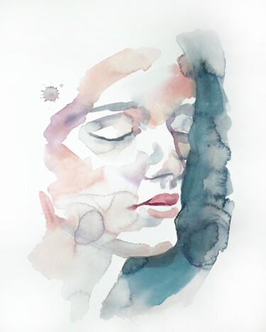Картина под названием "Intuitive" - Elizabeth Becker, Подлинное произведение искусства, Акварель