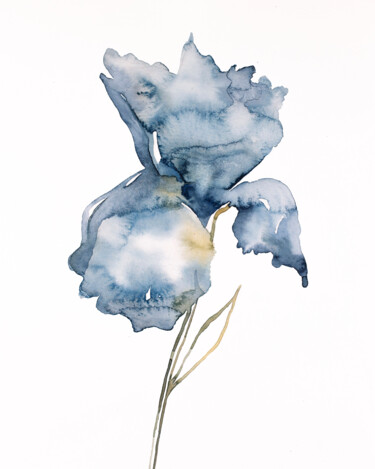Peinture intitulée "Iris No. 181" par Elizabeth Becker, Œuvre d'art originale, Aquarelle