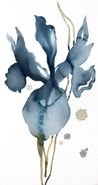 Peinture intitulée "Iris No. 147" par Elizabeth Becker, Œuvre d'art originale, Aquarelle