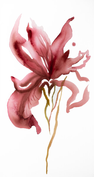 Картина под названием "Iris No. 146" - Elizabeth Becker, Подлинное произведение искусства, Акварель