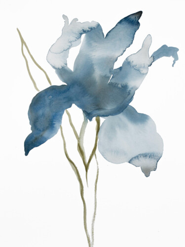 Peinture intitulée "Iris No. 149" par Elizabeth Becker, Œuvre d'art originale, Aquarelle