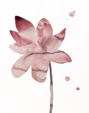 Pintura intitulada "Lotus" por Elizabeth Becker, Obras de arte originais, Aquarela