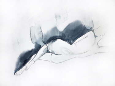 Картина под названием "Nude No. 2" - Elizabeth Becker, Подлинное произведение искусства, Акварель
