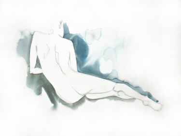 Peinture intitulée "Nude No. 6" par Elizabeth Becker, Œuvre d'art originale, Aquarelle