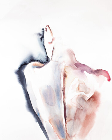 Картина под названием "Nude No. 15" - Elizabeth Becker, Подлинное произведение искусства, Акварель