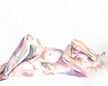 Pittura intitolato "Nude No. 18" da Elizabeth Becker, Opera d'arte originale, Acquarello