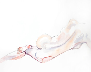 Painting titled "Nude No. 20" by Elizabeth Becker, Original Artwork, Watercolor